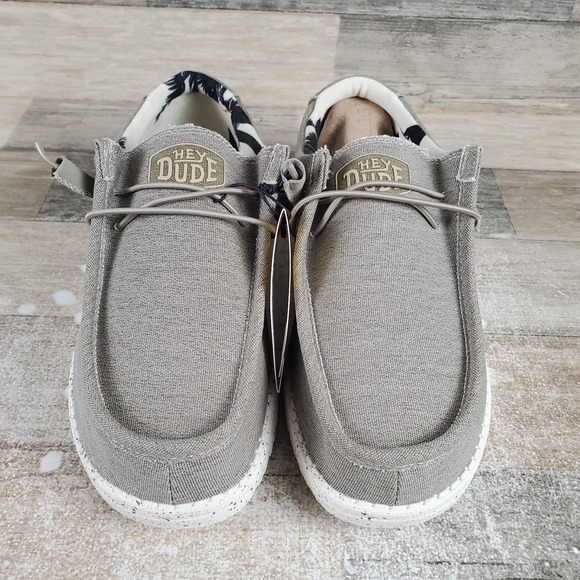 Hey Dude Wally Stretch Shoes Mens 8 / Womens 10 Beige Canvas Slip On Loafer main image 12